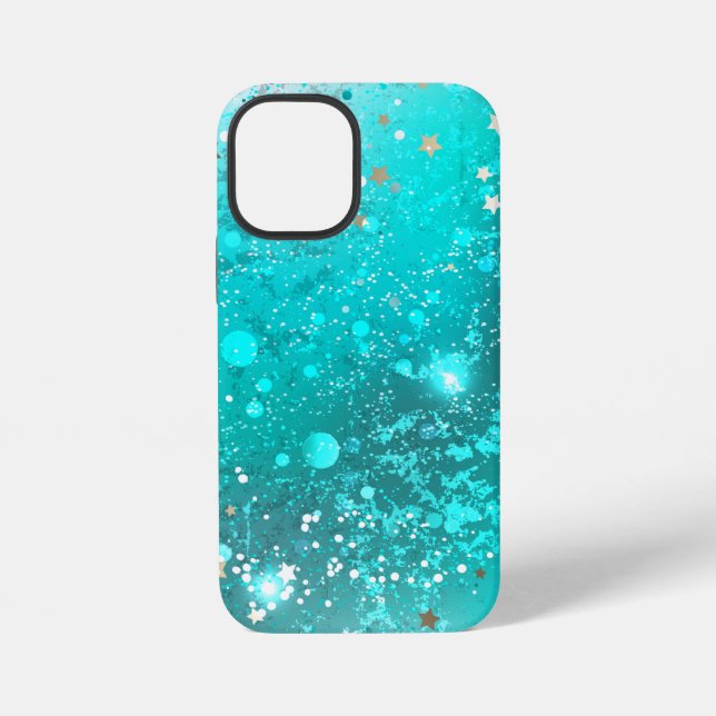 Mint Turquoise Foil Background iPhone Case (Back)