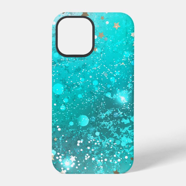 Mint Turquoise Foil Background iPhone Case (Back)