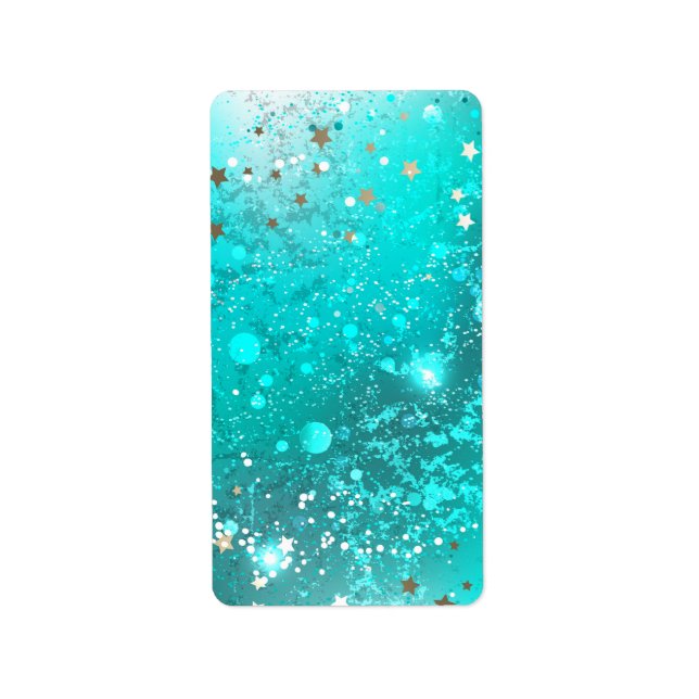 Mint Turquoise Foil Background Label (Front)