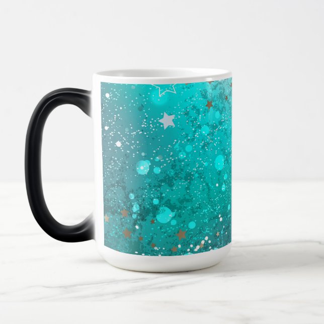 Mint Turquoise Foil Background Magic Mug (Left)
