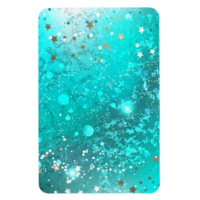 Mint Turquoise Foil Background Magnet (Vertical)