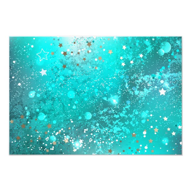 Mint Turquoise Foil Background Photo Print (Front)