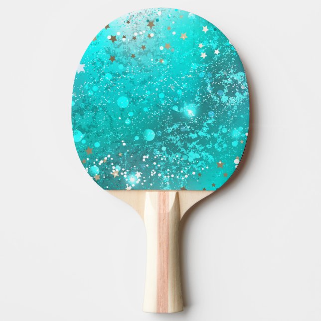 Mint Turquoise Foil Background Ping Pong Paddle (Front)