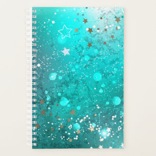 Mint Turquoise Foil Background Planner