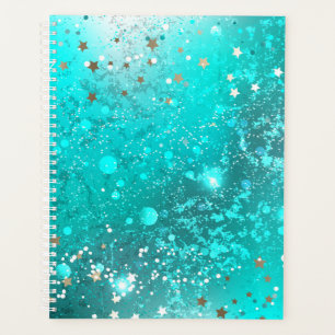 Mint Turquoise Foil Background Planner