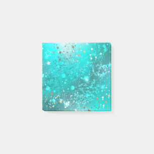 Mint Turquoise Foil Background Post-it Notes