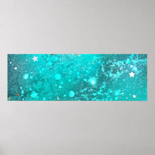 Mint Turquoise Foil Background Poster