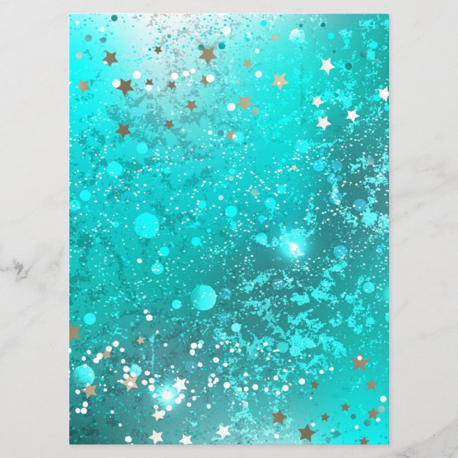Mint Turquoise Foil Background Programme (Front)
