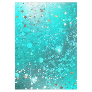 Mint Turquoise Foil Background Tablecloth