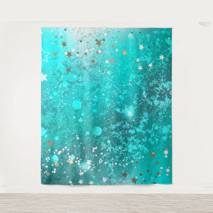 Mint Turquoise Foil Background Tapestry