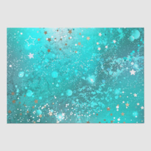 Mint Turquoise Foil Background Tissue Paper