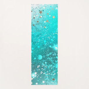 Mint Turquoise Foil Background Yoga Mat