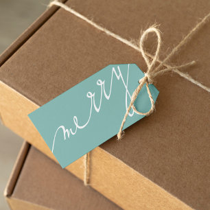 Mint Very Merry Custom Photo Christmas Gift Tags