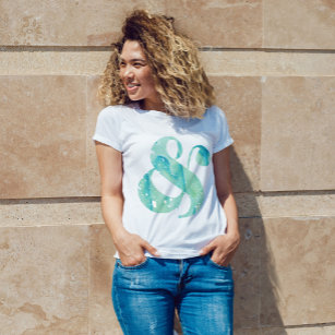 Mint Watercolor Ampersand T-Shirt