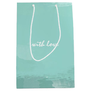 Mint Watercolor Ombre Medium Gift Bag