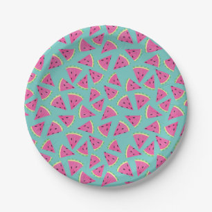 Mint Watermelon Paper Picnic Plates