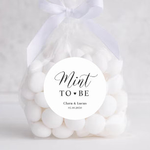 Mint Wedding Bridal Engagement Party Favours Classic Round Sticker