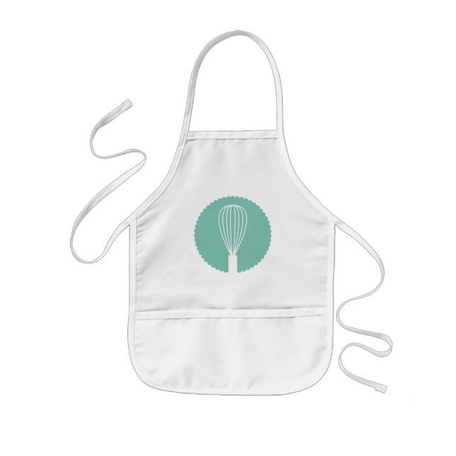 Mint Whisk Silhouette Kitchen Apron (Front)