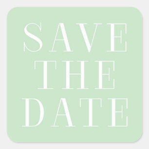 Mint & White Modern Type SAVE THE DATE Sticker