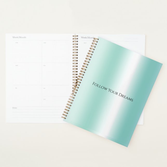 Mint White Ombre Planner (Display)
