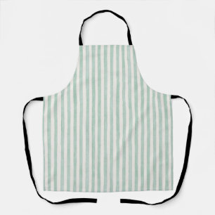 Mint White Stripes Apron
