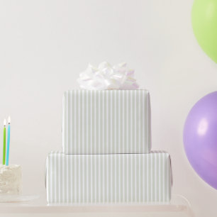 Mint White Stripes Birthday Wrapping Paper
