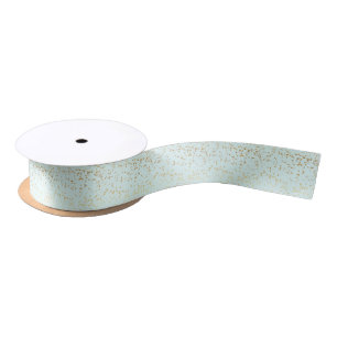 Mint with gold sparkles Bridal Shower Ribbon Satin Ribbon