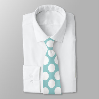 Mint with White Polka Dots Retro Neck Tie