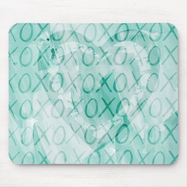 Mint XOXO Love Mouse Pad (Front)