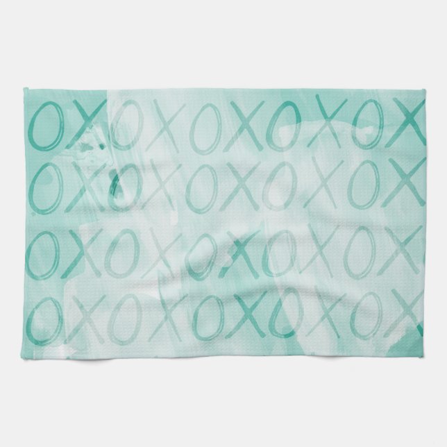 Mint XOXO Love Tea Towel (Horizontal)