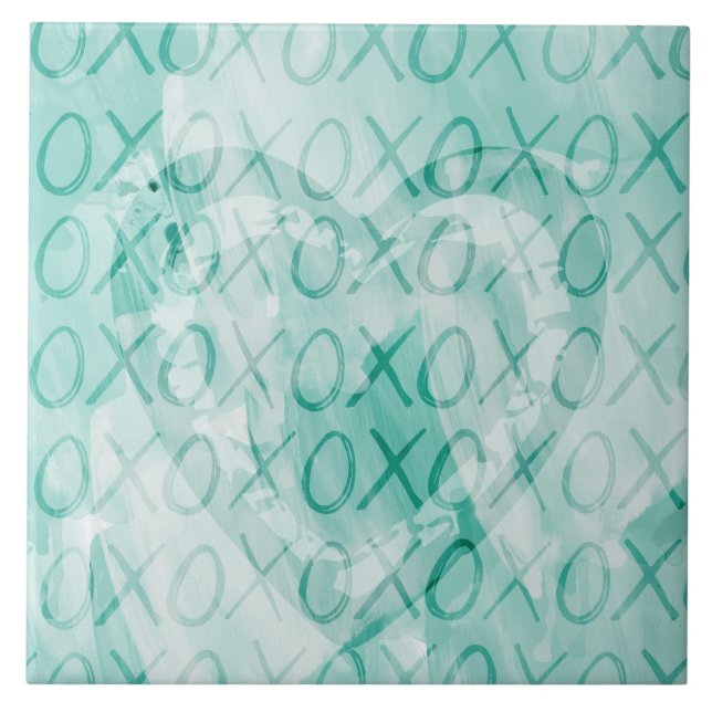 Mint XOXO Love Tile (Front)