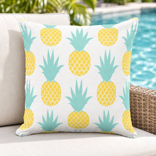 Mint Yellow Pineapple Pattern Tropical Cushion