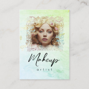 *~* Mint Yellow QR Women Girly Glam Business Card