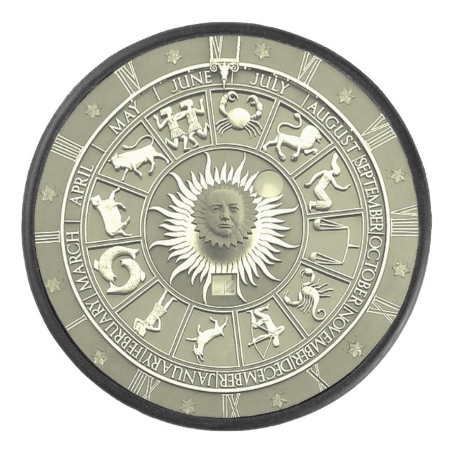 Mint Zodiac Wheel Hockey Puck (Front)