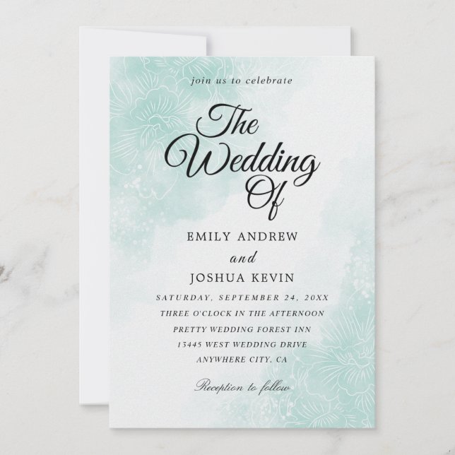 minted watercolor wedding invitations (Front)