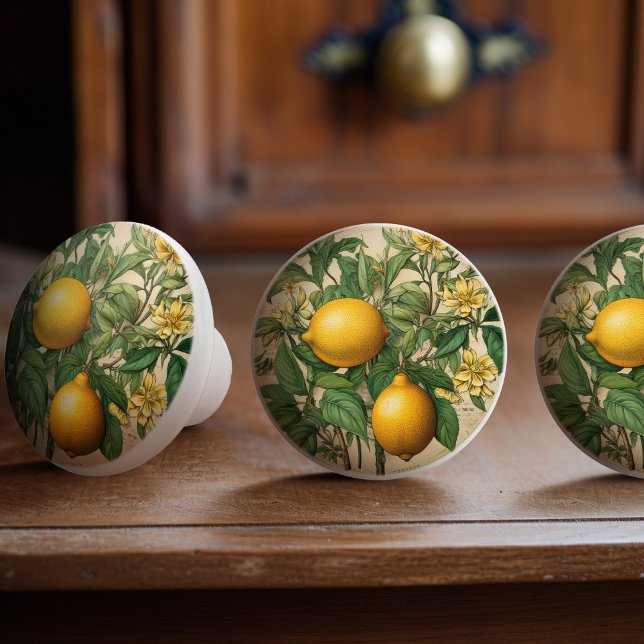 Mintons Lemons Journal Victorian Yellow Kitchen Ceramic Knob (Creator Uploaded)