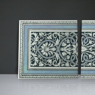 Mintons UK Classical Greek Floral Pattern Blue Tile