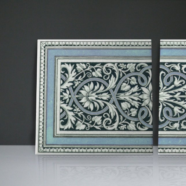 Mintons UK Classical Greek Floral Pattern Blue Tile (Creator Uploaded)