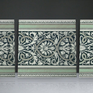 Mintons UK Classical Greek Floral Pattern Green Tile