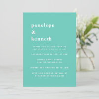 Minty Aqua Teal Minimalist Summer Coastal Wedding
