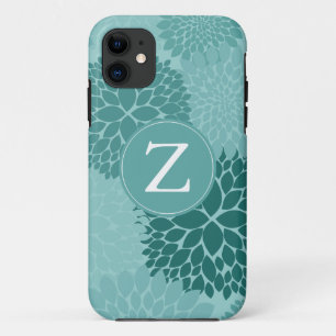 Minty Blossoms Monogram Case-Mate iPhone Case