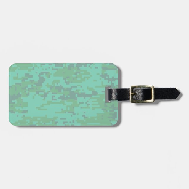 Minty Digital Camo Pattern Luggage Tag (Front Horizontal)