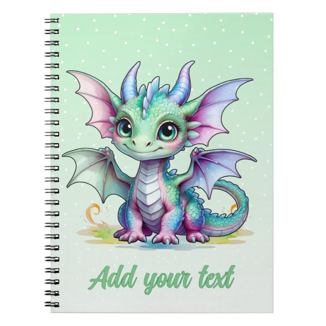 Minty Dragon Dreams – Personalised Journal (Front)
