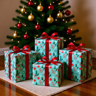 Minty Green Pickleball Merry Christmas 🎁 Wrapping Paper