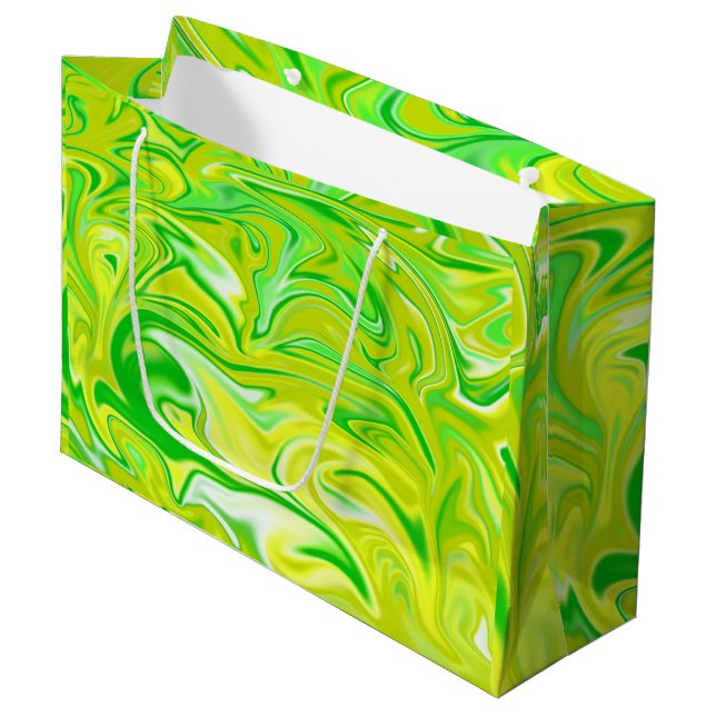 Minty Green Twirly Marble,  Large Gift Bag (Front Angled)