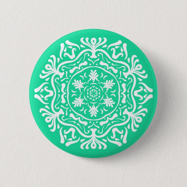 Minty Mandala 6 Cm Round Badge (Front)