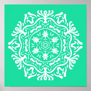 Minty Mandala Poster