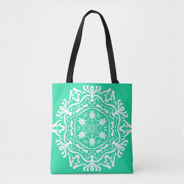 Minty Mandala Tote Bag (Front)