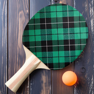 Minty Plaid Ping Pong Paddle