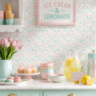 Minty Twirls and Blush Whirls Playful Tile